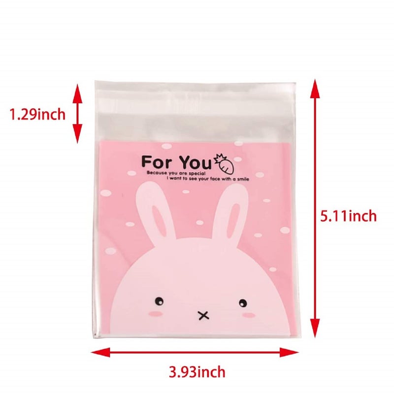 Chocozone Pack of 100 Self Adhesive Guddy Bags Party Favor Bags Cookie Bags Chocolate Pouches Birthday Party Return Gift Bags (10cm*10cm) - Image 5