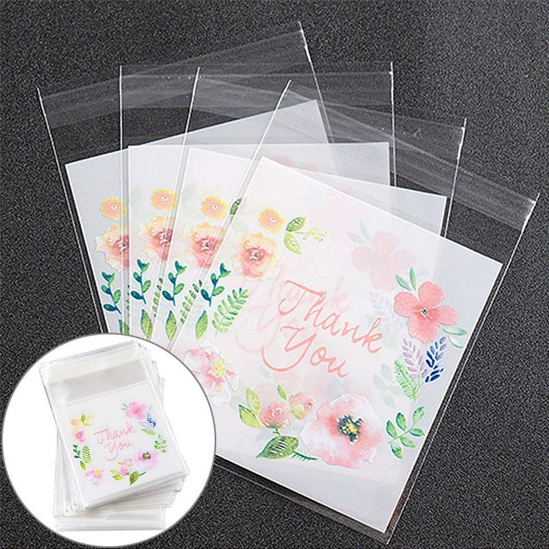 Chocozone Pack of 100 Self Adhesive Guddy Bags Party Favor Bags Cookie Bags Chocolate Pouches Birthday Party Return Gift Bags (10cm*10cm) - Image 2