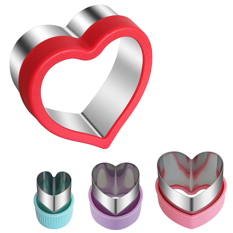 ALL-TOP ALLTOP Heart-Shaped Cookie Cutter Set - 4 Size Biscuit Cutter for Valentine's Day Baking  Romantic Dessert Decoration  Anniversary Cooking & More  - Image 1