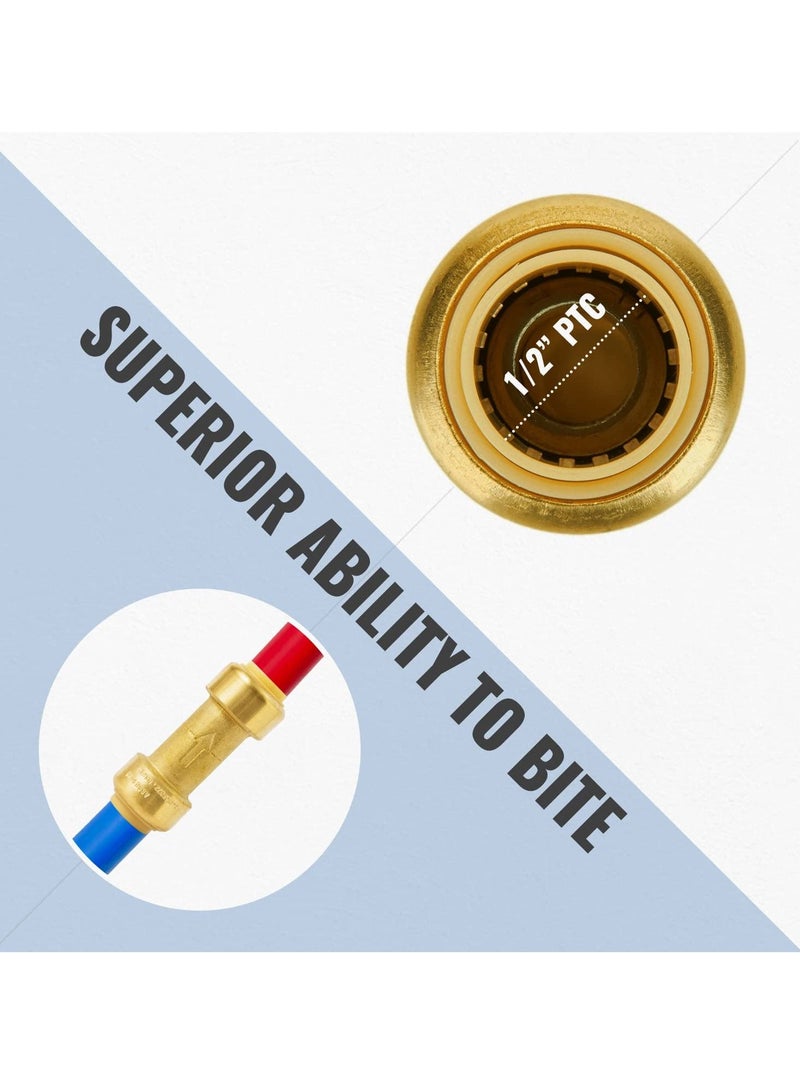 2Pcs 1/2 Inch Push-to-Connect Check Valve, Push Fit Plumbing Fittings with Disconnect Clip, No Lead Brass Check Valve for Copper, PE-RT, CPVC Pipe - Image 4
