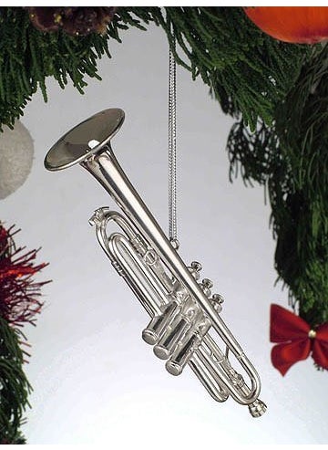 Broadway Gifts Silver Music Trumpet Musical Instrument Ornament New 