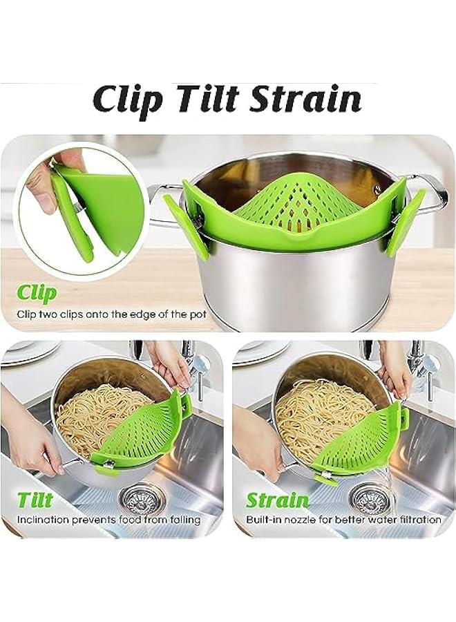 مصفاة طعام م الميكاكوز، مصفاة مكروة م ال، مصفاة قالة للتعديل مشك على وعاء الوعاء، اداة مصفاة طعام، مصفاة معكروة، مصفاة لتصريف الساغيتي والمعكروة والخضروات والفواك اخضر) - Image 4