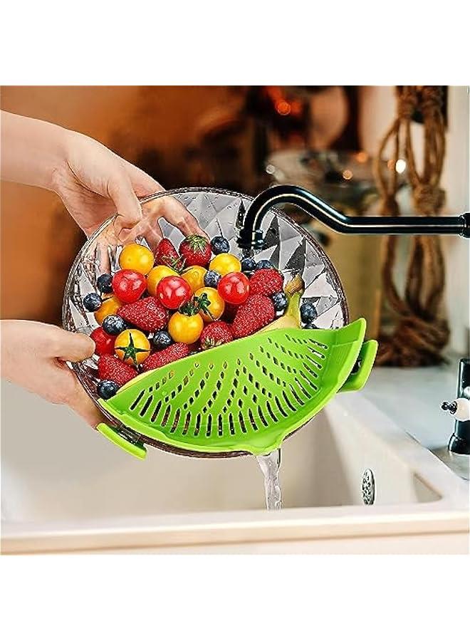 مصفاة طعام م الميكاكوز، مصفاة مكروة م ال، مصفاة قالة للتعديل مشك على وعاء الوعاء، اداة مصفاة طعام، مصفاة معكروة، مصفاة لتصريف الساغيتي والمعكروة والخضروات والفواك اخضر) - Image 5