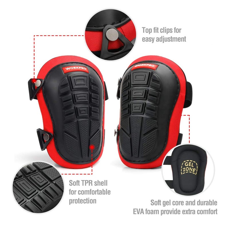 WORKPRO Knee Pads for Work, Construction Knee Pads with Ergonomic Gel Cushion and Foam Padding for Gardening, Carpentry, Welding, Roofing, Cleaning - Image 2