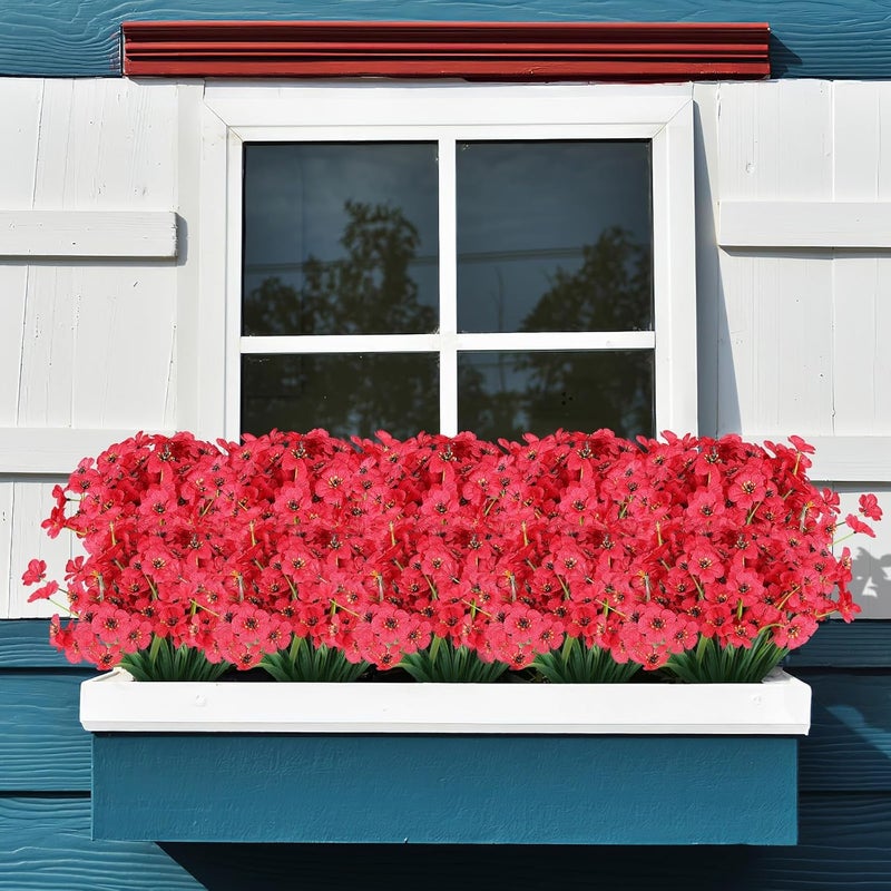 jaffiust 24PCS Artificial Flowers for Outdoor,No Fade Fake Plastic Flowers Faux Plants for Decoration Hanging Planters Indoor Outside Garden Porch Window Box Home Wedding Farmhouse - Image 5