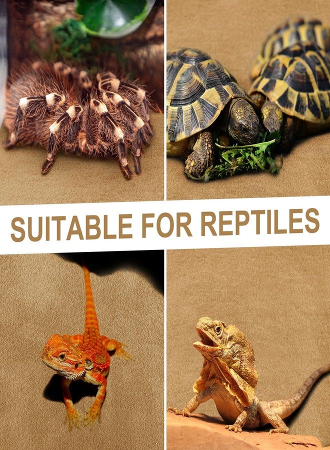Haull 4 Pcs Reptile Carpet Pet Terrarium Floor Liners Bedding Substrate Liner Supplies Reptile Cage Mat Tank Accessories for Lizard Bearded Dragon Tortoise Snake Leopard (47 x 24 Inch, Coffee) - Image 5