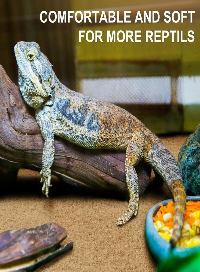 Haull 4 Pcs Reptile Carpet Pet Terrarium Floor Liners Bedding Substrate Liner Supplies Reptile Cage Mat Tank Accessories for Lizard Bearded Dragon Tortoise Snake Leopard (47 x 24 Inch, Coffee) - Image 4