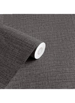 Anna 40cm x 5m Dark Gray Textured Thick PVC Self-Adhesive Wallpaper  - Image 1