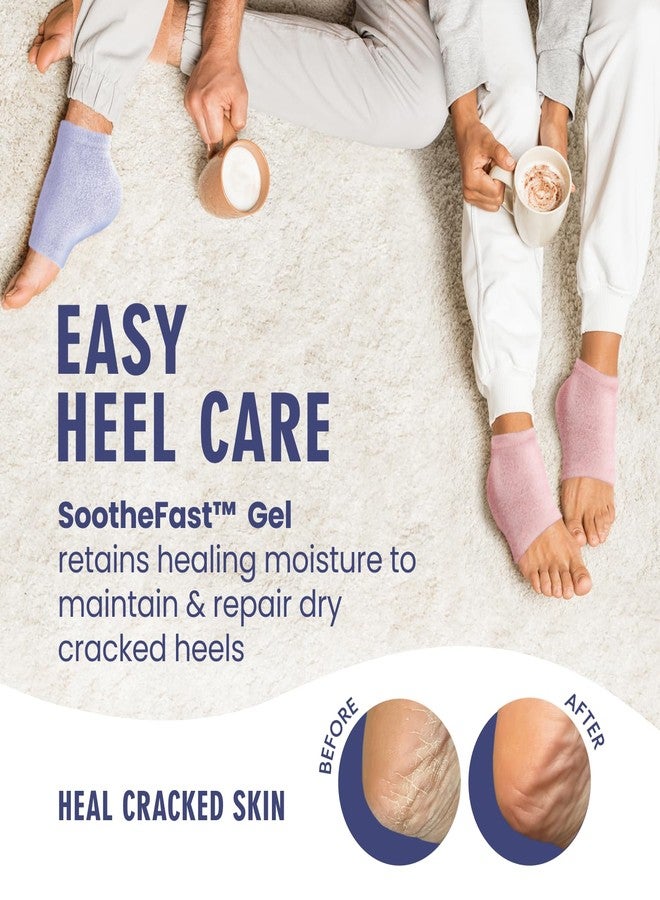 Dr. Frederick's Original Moisturizing Fuzzy Heel Socks for Dry Cracked Heels Treatment - Infused with Olive Oil, Jojoba Oil and Vitamin E - 2 Pairs - Stocking Stuffers for Adults - Lilac Leisure - Image 2