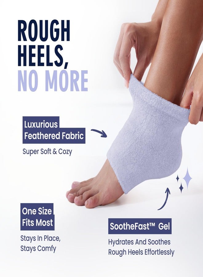 Dr. Frederick's Original Moisturizing Fuzzy Heel Socks for Dry Cracked Heels Treatment - Infused with Olive Oil, Jojoba Oil and Vitamin E - 2 Pairs - Stocking Stuffers for Adults - Lilac Leisure - Image 3