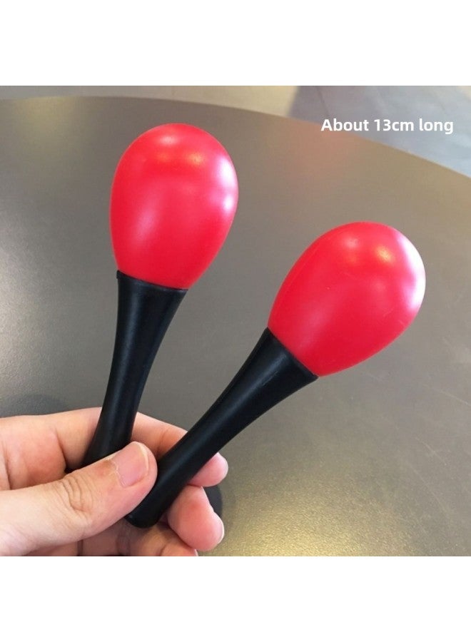 Baby Toys Small Sand Hammer Musical Instruments Red Ball Small Rattles Can Bite Puzzle Early Education Grasping Training Baby Hand Rattles-Color:Red Ball + Black And White Ball + Sand Hammer 1 Pair - Image 3