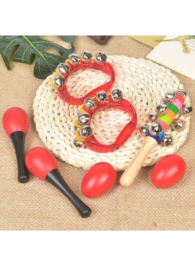 Baby Toys Small Sand Hammer Musical Instruments Red Ball Small Rattles Can Bite Puzzle Early Education Grasping Training Baby Hand Rattles-Color:Red Ball + Black And White Ball + Sand Hammer 1 Pair - Image 5