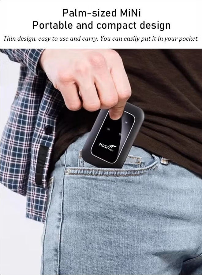 REOCLE 4G/5G Portable Wi-Fi 150Mbps Transfer Speed Supports up to 10 Devices (Black) - Image 5