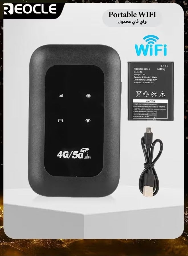 REOCLE 4G/5G Portable Wi-Fi 150Mbps Transfer Speed Supports up to 10 Devices (Black) - Image 2