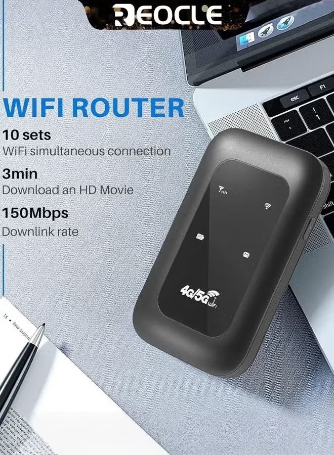ريوكل 4G/5G واي فاي محمول بسرعة نقل 150 ميجابت في الثانية يدعم ما يصل إلى 10 أجهزة (أسود) - Image 4