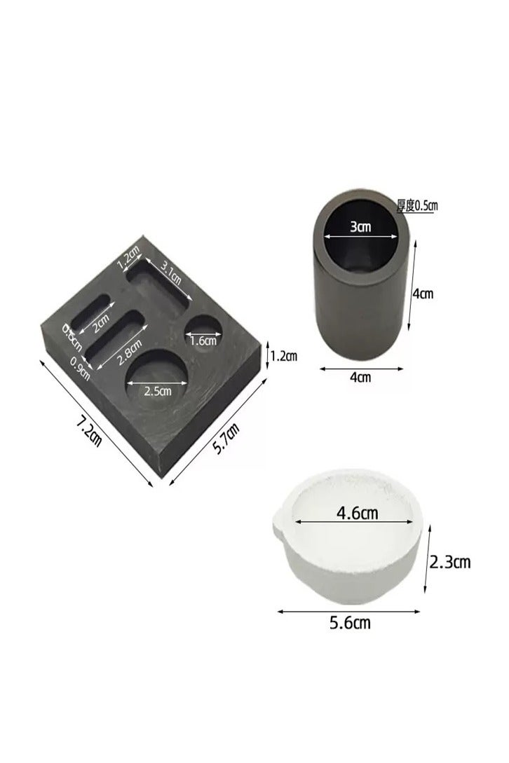 Graphite Moulds Smelting Kit High Purity Torch Melting Kit Mould Crucible Tong Bowl Combo Ingot Melting Casting Refining Set - Image 2