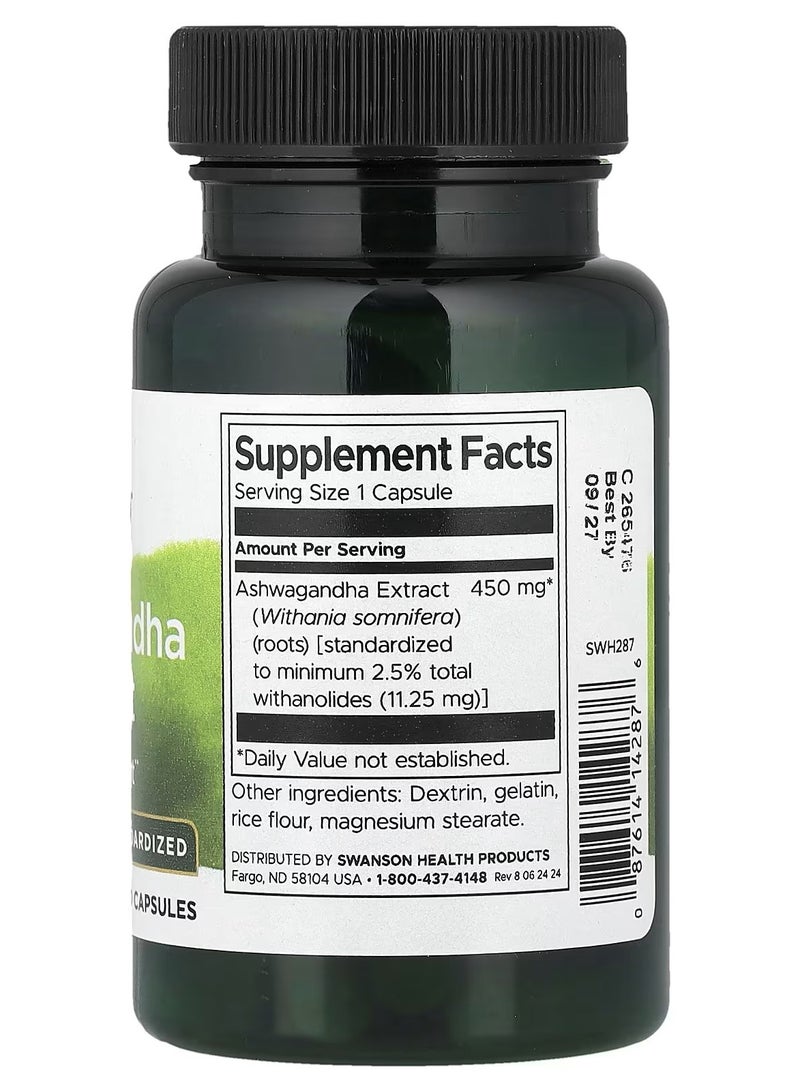 SWANSON Ashwagandha Extract Standardized 450 Mg 60 Capsules - Image 2