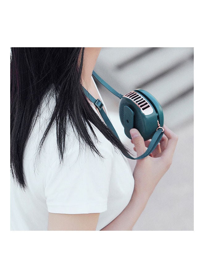 3-Wind Speed USB Powered Neck Fan with Adjustable Lanyard H39880GR-su Green - Image 4