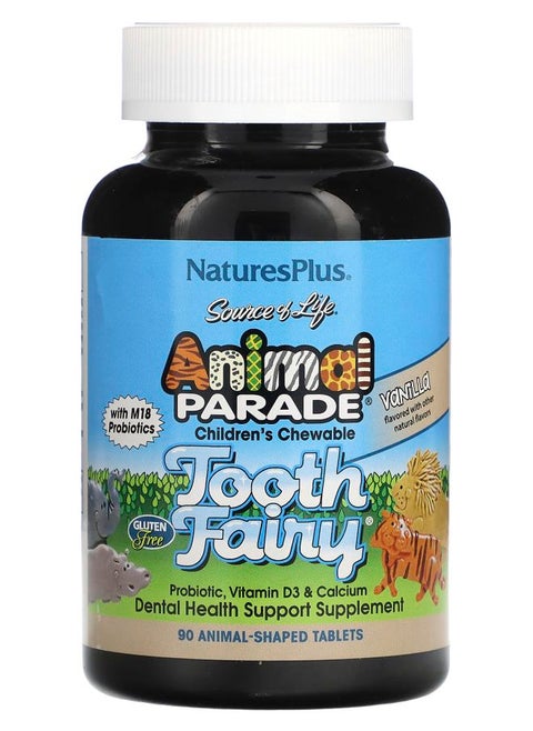 Source of Life Animal Parade Children's Chewable Tooth Fairy Probiotic Vitamin D3 & Calcium Vanilla 90 AnimalShaped Tablets