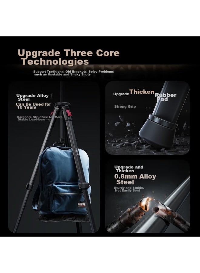 llano Llano Lightweight V Camera Tripod, Professional Dslr Mirrorless Camera Photography Tripod, Suitable For Fuji Sony Anti-shake Shooting Recording , Outdoor Alloy Fish Light Stand  - Image 2
