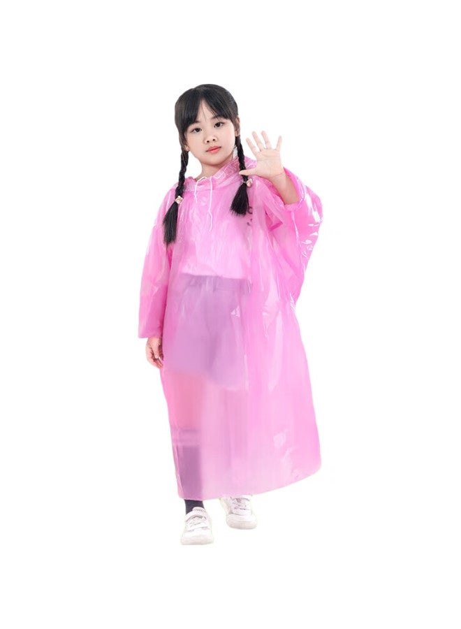 BADIGAO معطف مطر قابل للتصرف للأطفال، معطف مطر سميك على شكل بطاقة، حماية كاملة من المطر للجسم، لشخص واحد، لطلاب المدارس الابتدائية، شفاف - Image 3