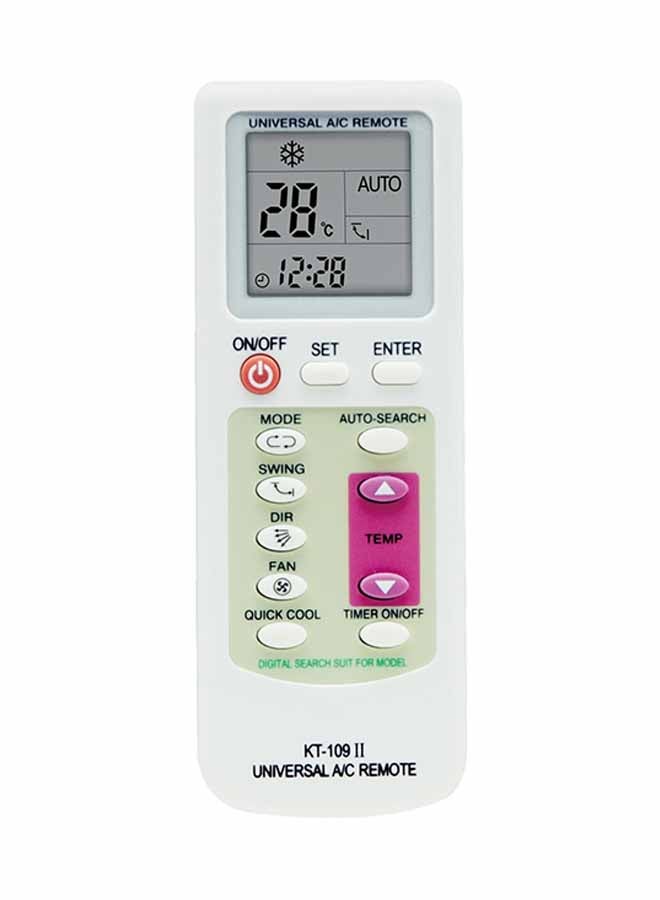 Universal White AC Remote Control KT109 for Air Conditioner Daily Use Home Appliance Replacement