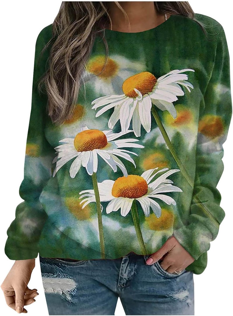 cheekyglo Long Sleeve Sweatshirt for Women Casual Graphic Print Workout Pullover Comfy Relaxed Fit Fall Shirts Blouse - Image 1