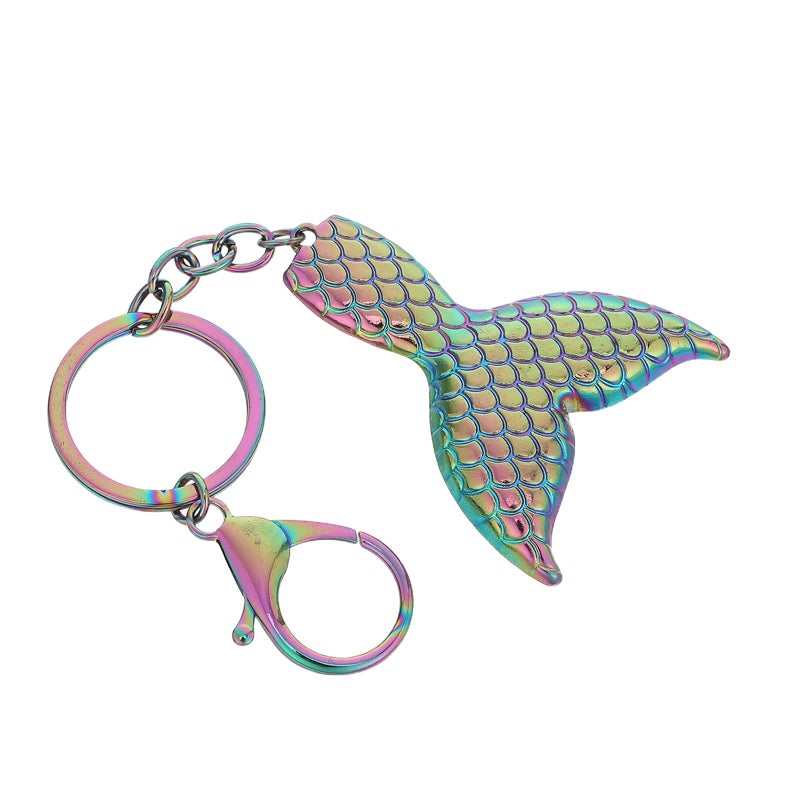 1pc Beauty Fish Tail Key Metal Car Key Hanging Ornament - Image 3