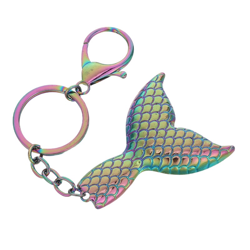 1pc Beauty Fish Tail Key Metal Car Key Hanging Ornament - Image 5