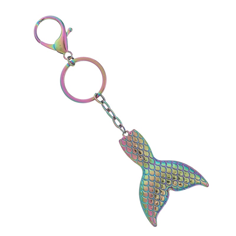 1pc Beauty Fish Tail Key Metal Car Key Hanging Ornament - Image 1
