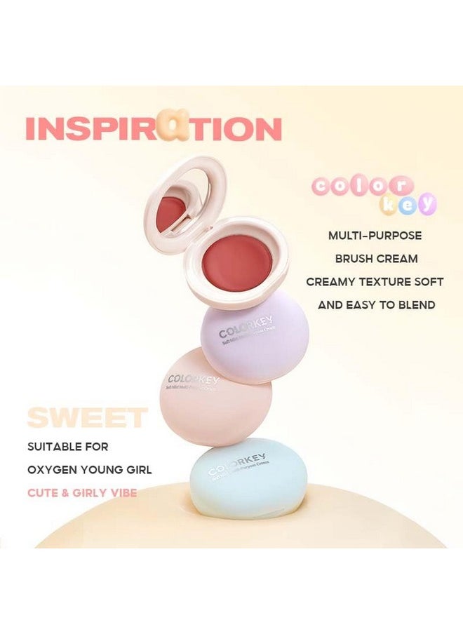 COLORKEY Soft Mist Multi-Purpose Cream, Makeup Blush, Matte Finish, Lips & Cheeks, For Eyes, Moisturizing, Long-Lasting, Non-Sticky(01 Rosy, 2.5G)  - Image 4