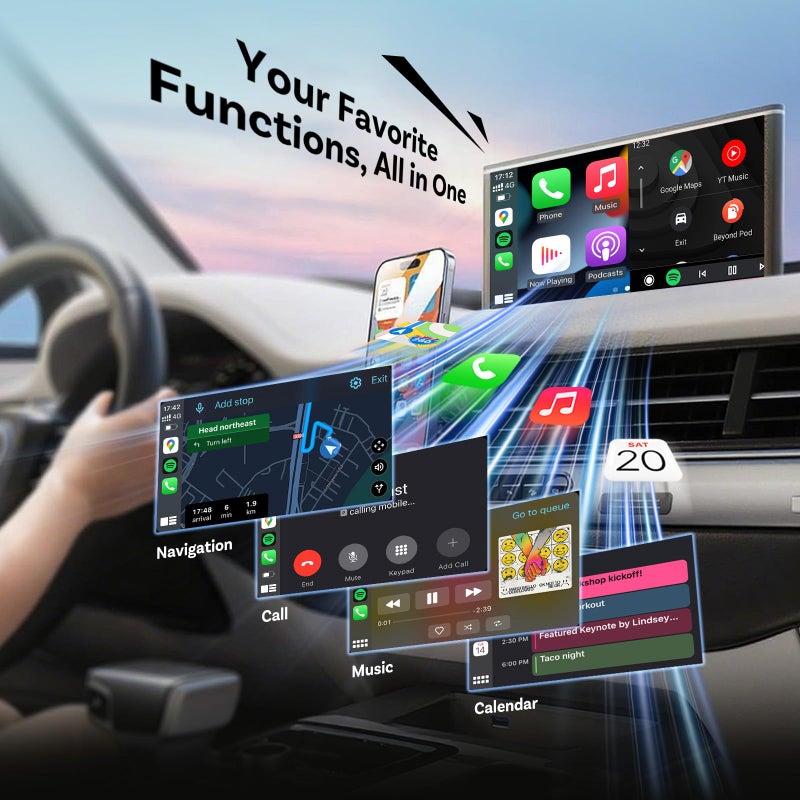 Ottocast 2026 Upgrade OTTOCAST Mini Slim 3.0, 2-in-1 Wireless CarPlay & Android Auto Adapter, Plug & Play Dongle, Fast Auto-Reconnect, Dual-Band 5Ghz, for Cars with Wired CarPlay & Android auto (Silver) - Image 3