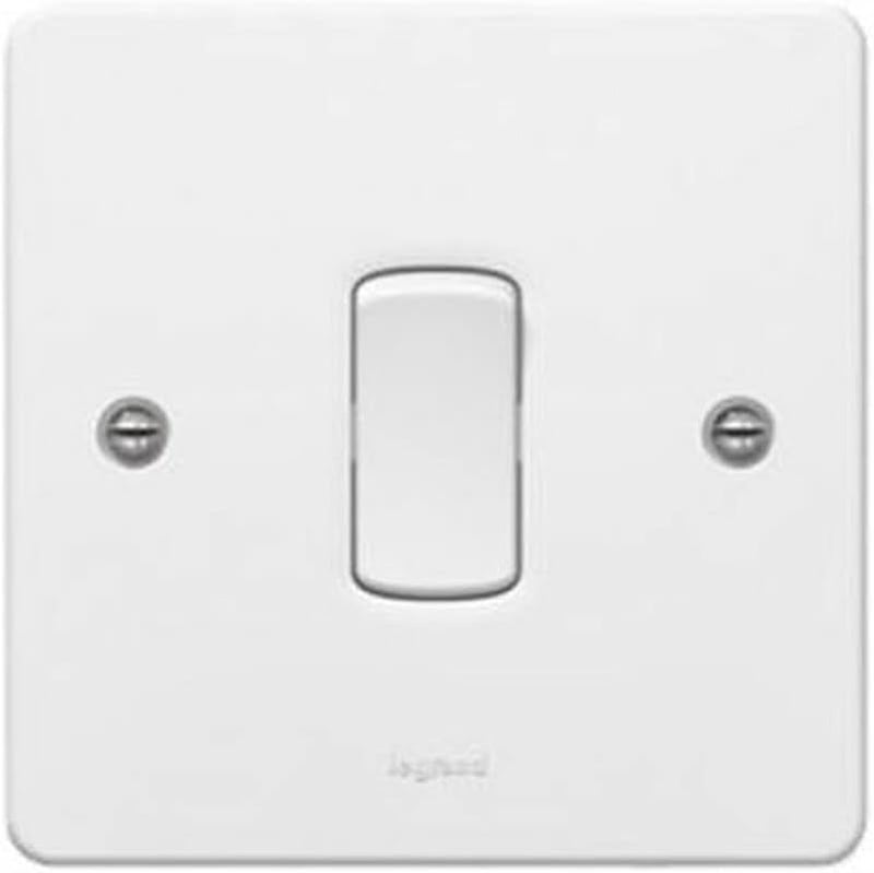 LEGRAND 730000 Synergy White Moulded 1 Gang 1 Way Single Pole Plateswitch 10Ax