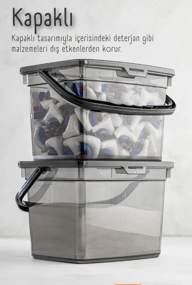Hane216 4 Liter Powder Tablet Detergent Storage Container - Detergent Box, Powder Tablet Detergent Container