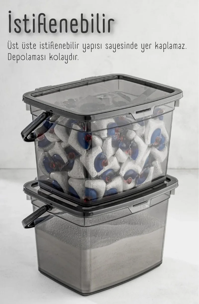 Hane216 4 Liter Powder Tablet Detergent Storage Container - Detergent Box, Powder Tablet Detergent Container