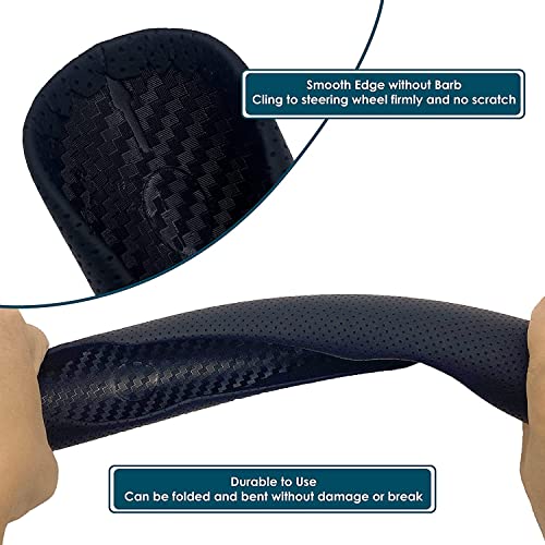 AutoBizarre Car Anti Skid Non Slip Black Leather Steering Wheel Grip Covers Decoration Universal for All Cars - Set of 2 pcs - Image 5