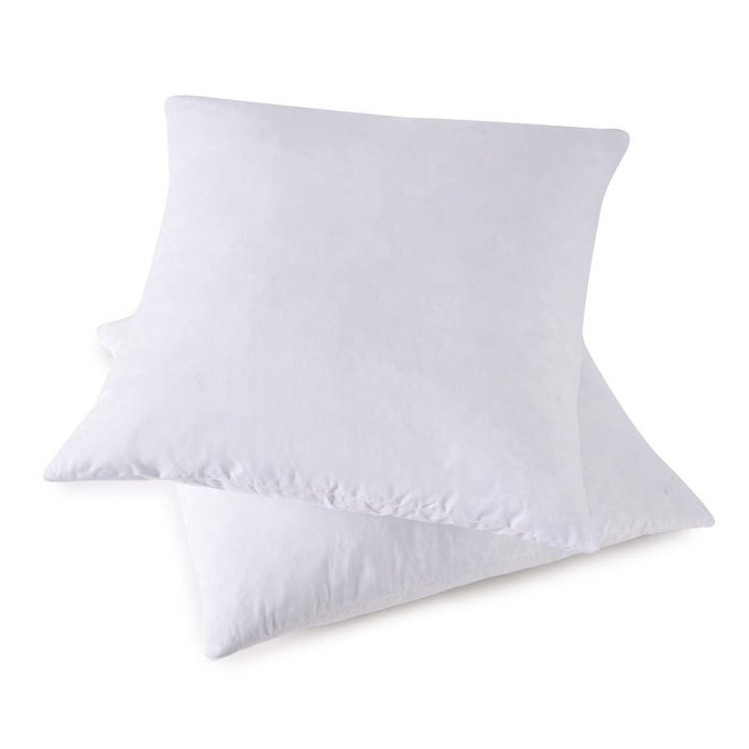 THROW PILLOW INSERTS SET OF 2 DOWN FEATHER PILLOWS INSERTS BED AND COUCH PILLOWS COTTON COVER 26X26 INCHES