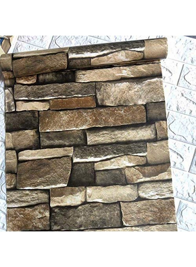 TUOKING Peel and Stick Stone Wallpaper Self-Adhesive Removable Wallpaper Home Decoration for Bedroom, Kitchen 17.7 in x 32 ft, Stone Brick - Image 5
