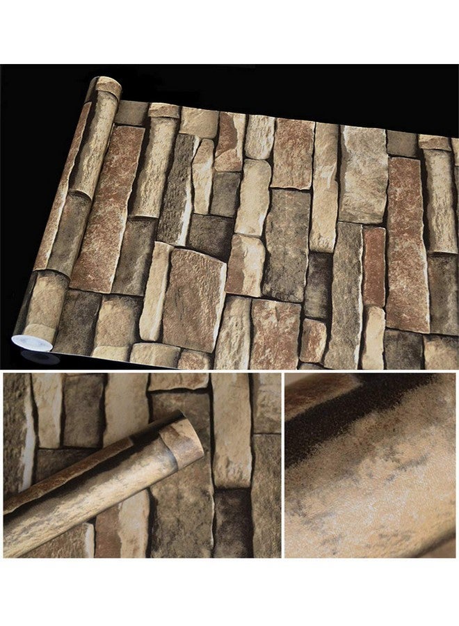 TUOKING Peel and Stick Stone Wallpaper Self-Adhesive Removable Wallpaper Home Decoration for Bedroom, Kitchen 17.7 in x 32 ft, Stone Brick - Image 4