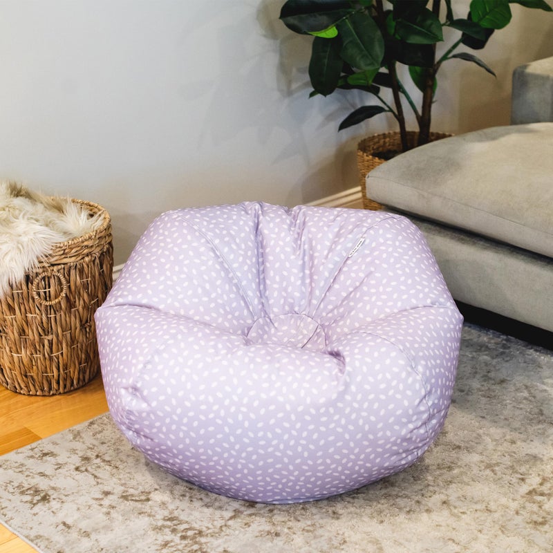 Big Joe Classic Bean Bag Chair for Kids Bedroom and Reading Nook, Easy-Clean Petal Pip Lilac, Durable Nylon Polyester Blend, 2 feet Refillable - Image 3