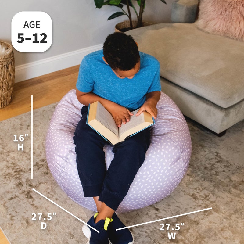 Big Joe Classic Bean Bag Chair for Kids Bedroom and Reading Nook, Easy-Clean Petal Pip Lilac, Durable Nylon Polyester Blend, 2 feet Refillable - Image 2