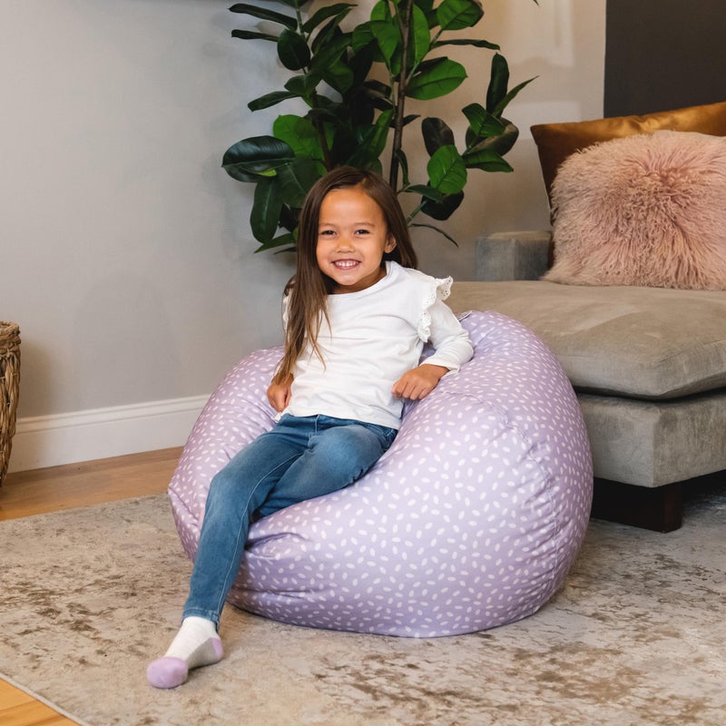 Big Joe Classic Bean Bag Chair for Kids Bedroom and Reading Nook, Easy-Clean Petal Pip Lilac, Durable Nylon Polyester Blend, 2 feet Refillable - Image 5
