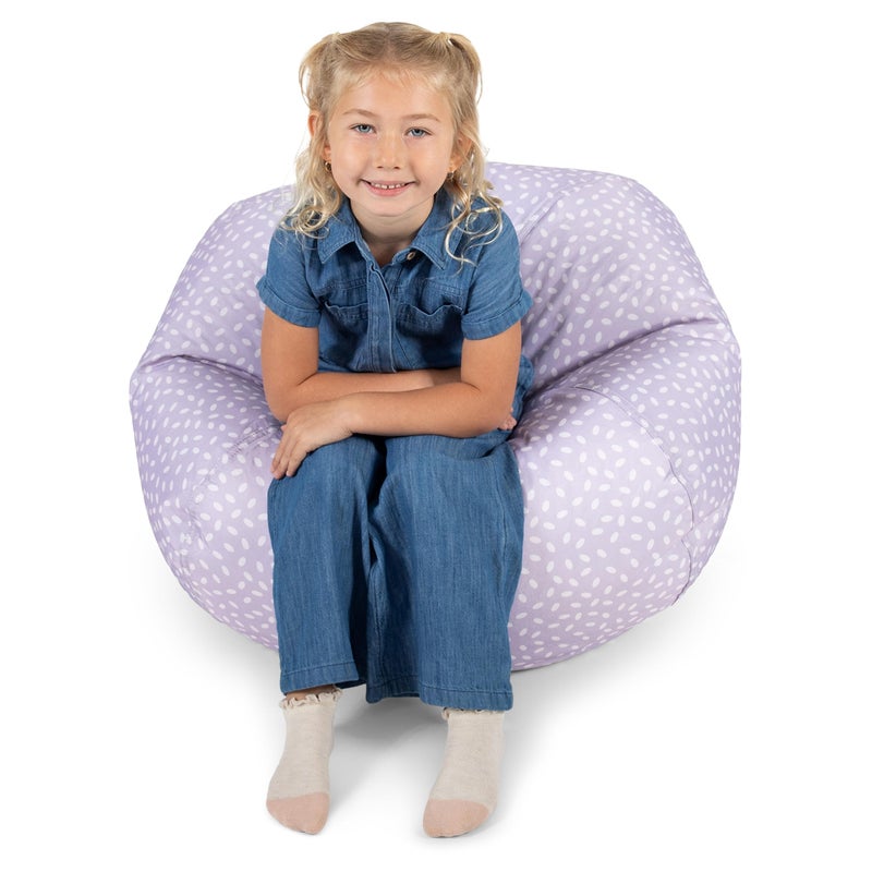 Big Joe Classic Bean Bag Chair for Kids Bedroom and Reading Nook, Easy-Clean Petal Pip Lilac, Durable Nylon Polyester Blend, 2 feet Refillable - Image 1