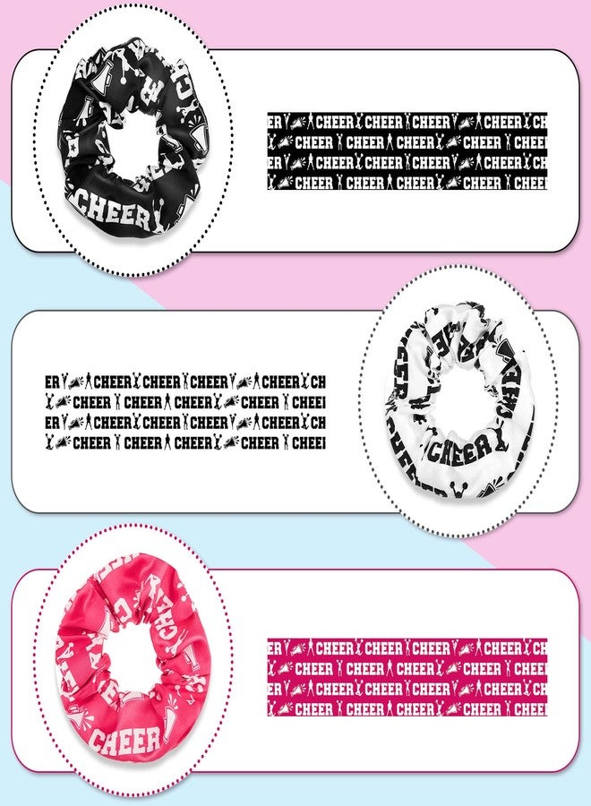 Mtlee 24 Pcs Cheer Scrunchie Cheer Hair Accessories Cheerleading Gifts for Cheerleading Hair Ties Cheerleading Elastics for Cheer Teams Birthday Party - Image 3