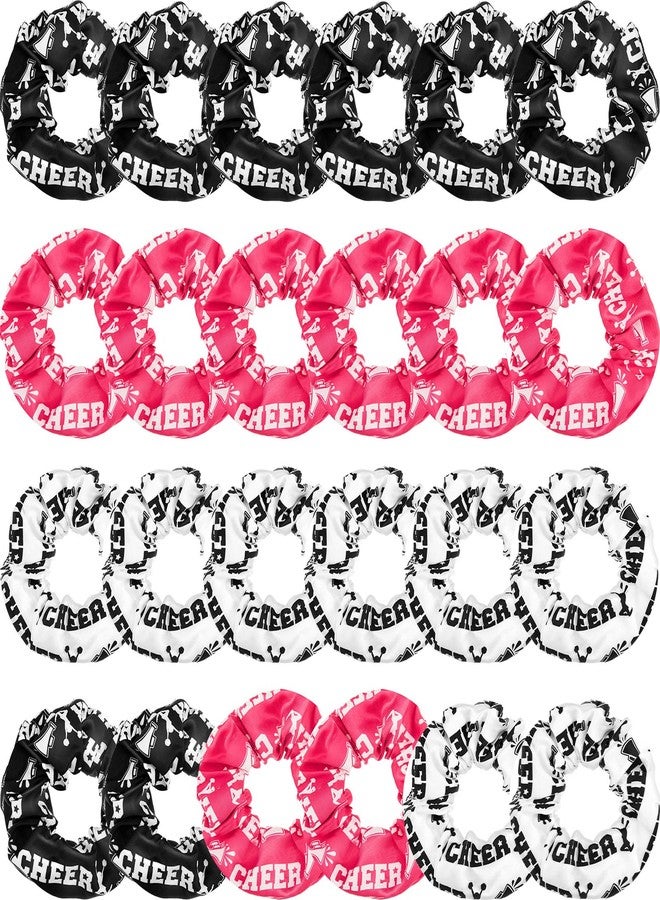 Mtlee 24 Pcs Cheer Scrunchie Cheer Hair Accessories Cheerleading Gifts for Cheerleading Hair Ties Cheerleading Elastics for Cheer Teams Birthday Party - Image 1