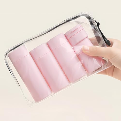 Suteng Travel Bottles for Toiletries, 5 Pack Travel Size Containers, TSA Approved Leak Proof - Refillable Silicone Toiletry Containers with Clear Bag for Shampoo, Conditioner & Lotion (Pink) - Image 5