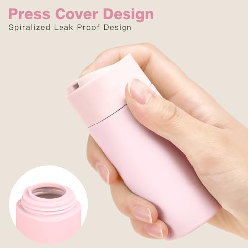 Suteng Travel Bottles for Toiletries, 5 Pack Travel Size Containers, TSA Approved Leak Proof - Refillable Silicone Toiletry Containers with Clear Bag for Shampoo, Conditioner & Lotion (Pink) - Image 2