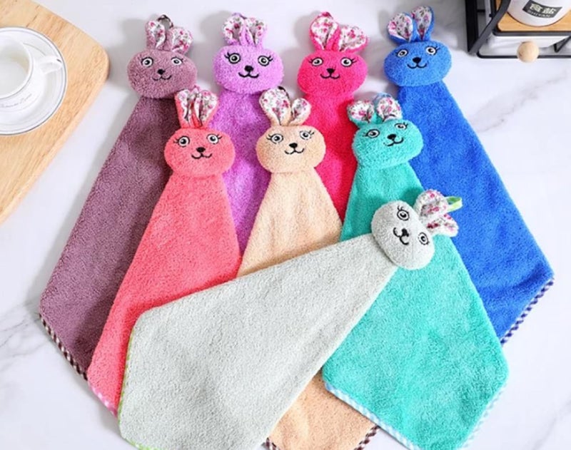 Blenzza Deco™ Microfiber Doll Fancy Hanging Towel Hand Ultra Soft Full Soaking Towel (Pack of 6 Multicolor) - Image 4