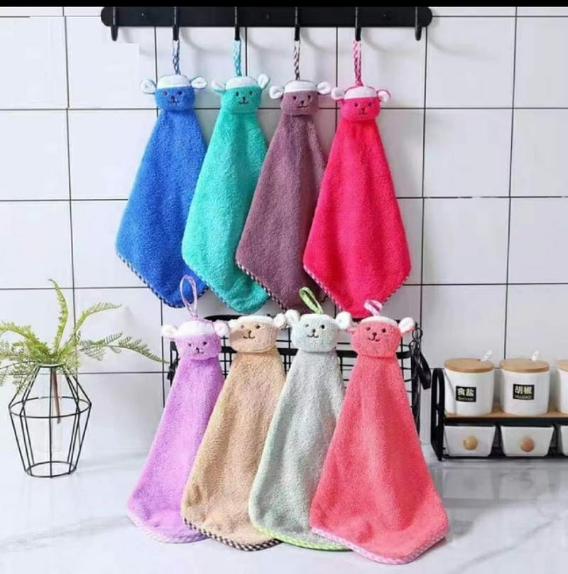 Blenzza Deco™ Microfiber Doll Fancy Hanging Towel Hand Ultra Soft Full Soaking Towel (Pack of 6 Multicolor) - Image 1