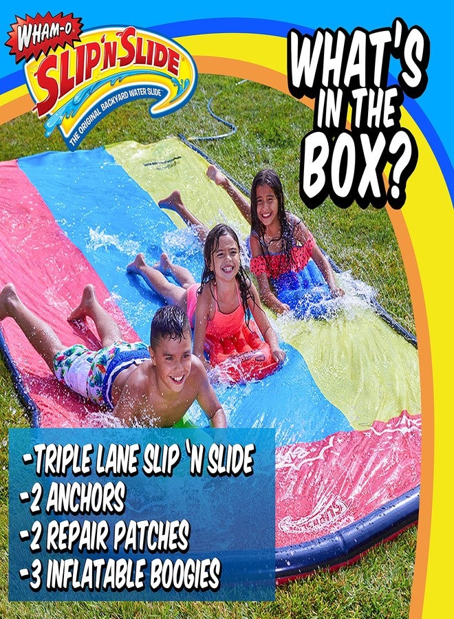 Wham-O Slip N Slide Triple Slip and Slide with 3 Bodyboards Premium Lawn Water Slide Super Slip Backyard Waterslides Outdoor Water Toys for Kids - Image 2